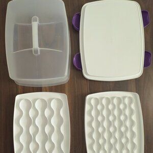 WILTON 3 in 1 Carrier Caddy Cake 12 Cupcakes 24 Mini Travel Lid Locks